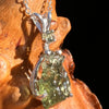 Raw & Faceted Moldavite Necklace Sterling Silver #7676-Moldavite Life