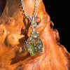 Raw & Faceted Moldavite Necklace Sterling Silver #7676-Moldavite Life