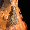 Raw & Faceted Moldavite Necklace Sterling Silver #7679-Moldavite Life