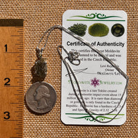 Raw & Faceted Moldavite Necklace Sterling Silver #7680-Moldavite Life