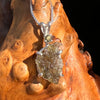 Raw & Faceted Moldavite Necklace Sterling Silver #7680-Moldavite Life