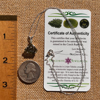Raw & Faceted Moldavite Necklace Sterling Silver #7681-Moldavite Life
