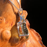 Raw & Faceted Moldavite Necklace Sterling Silver #7682-Moldavite Life