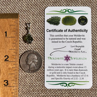Raw & Faceted Moldavite Necklace Sterling Silver #8778-Moldavite Life