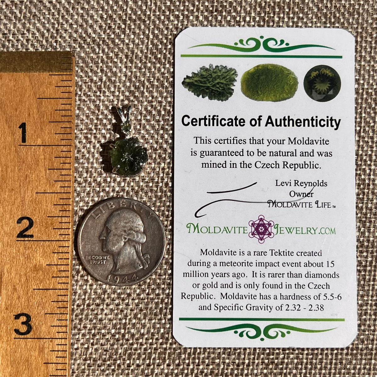 Raw & Faceted Moldavite Necklace Sterling Silver #8779-Moldavite Life