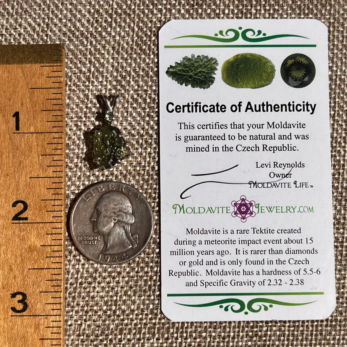 Raw & Faceted Moldavite Necklace Sterling Silver #8780-Moldavite Life