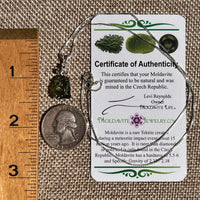 Raw & Faceted Moldavite Necklace Sterling Silver #8782-Moldavite Life