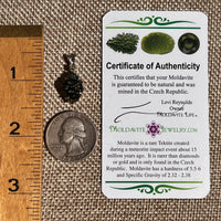 Raw & Faceted Moldavite Necklace Sterling Silver #8784-Moldavite Life
