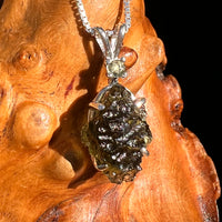 Raw & Faceted Moldavite Necklace Sterling Silver #8784-Moldavite Life