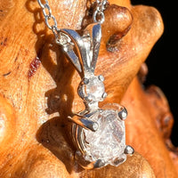 Raw & Faceted Phenakite Necklace Sterling Silver #8041-Moldavite Life