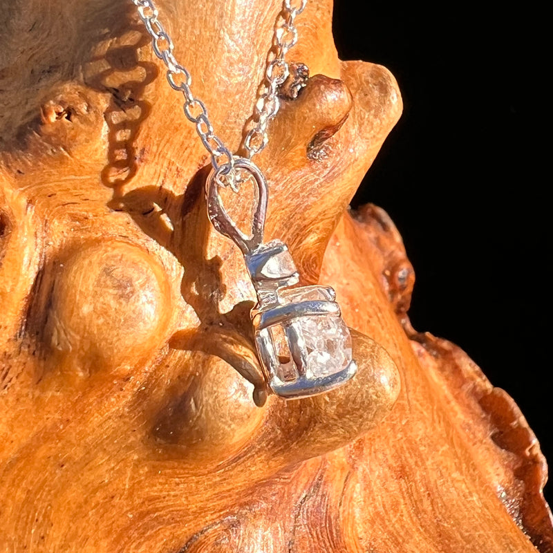 Raw & Faceted Phenakite Necklace Sterling Silver #8041-Moldavite Life