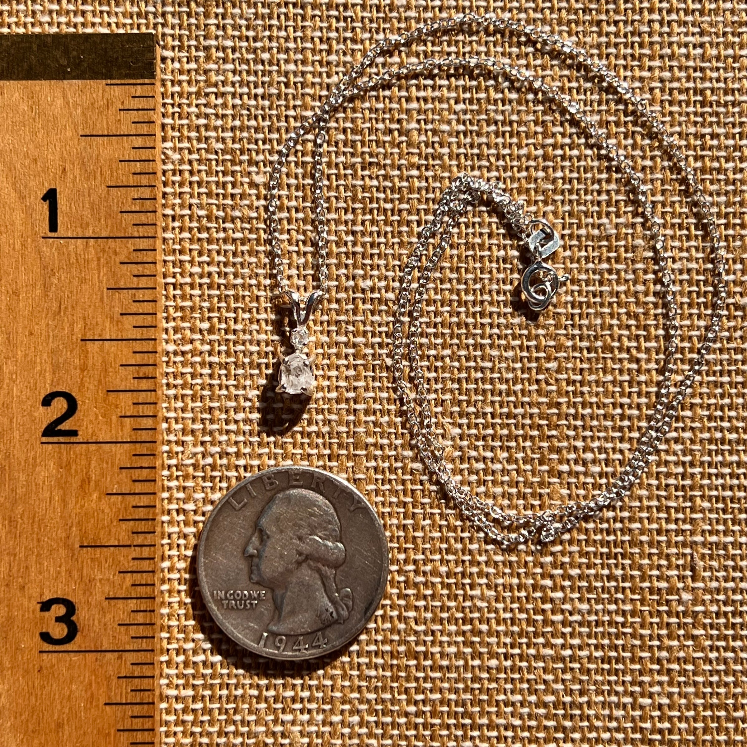 Raw & Faceted Phenakite Necklace Sterling Silver #8042-Moldavite Life