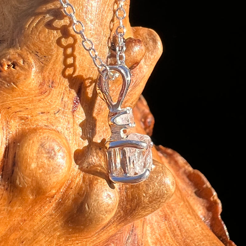 Raw & Faceted Phenakite Necklace Sterling Silver #8043-Moldavite Life