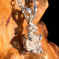 Raw & Faceted Phenakite Necklace Sterling Silver #8044-Moldavite Life