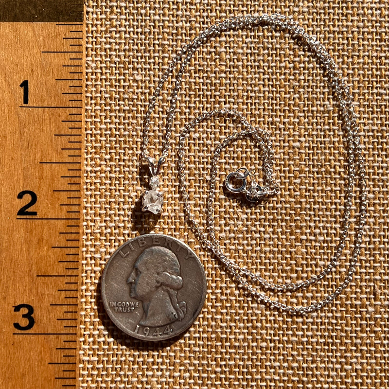 Raw & Faceted Phenakite Necklace Sterling Silver #8044-Moldavite Life