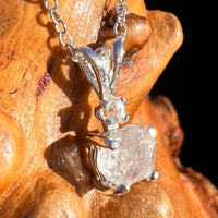 Raw & Faceted Phenakite Necklace Sterling Silver #8045-Moldavite Life