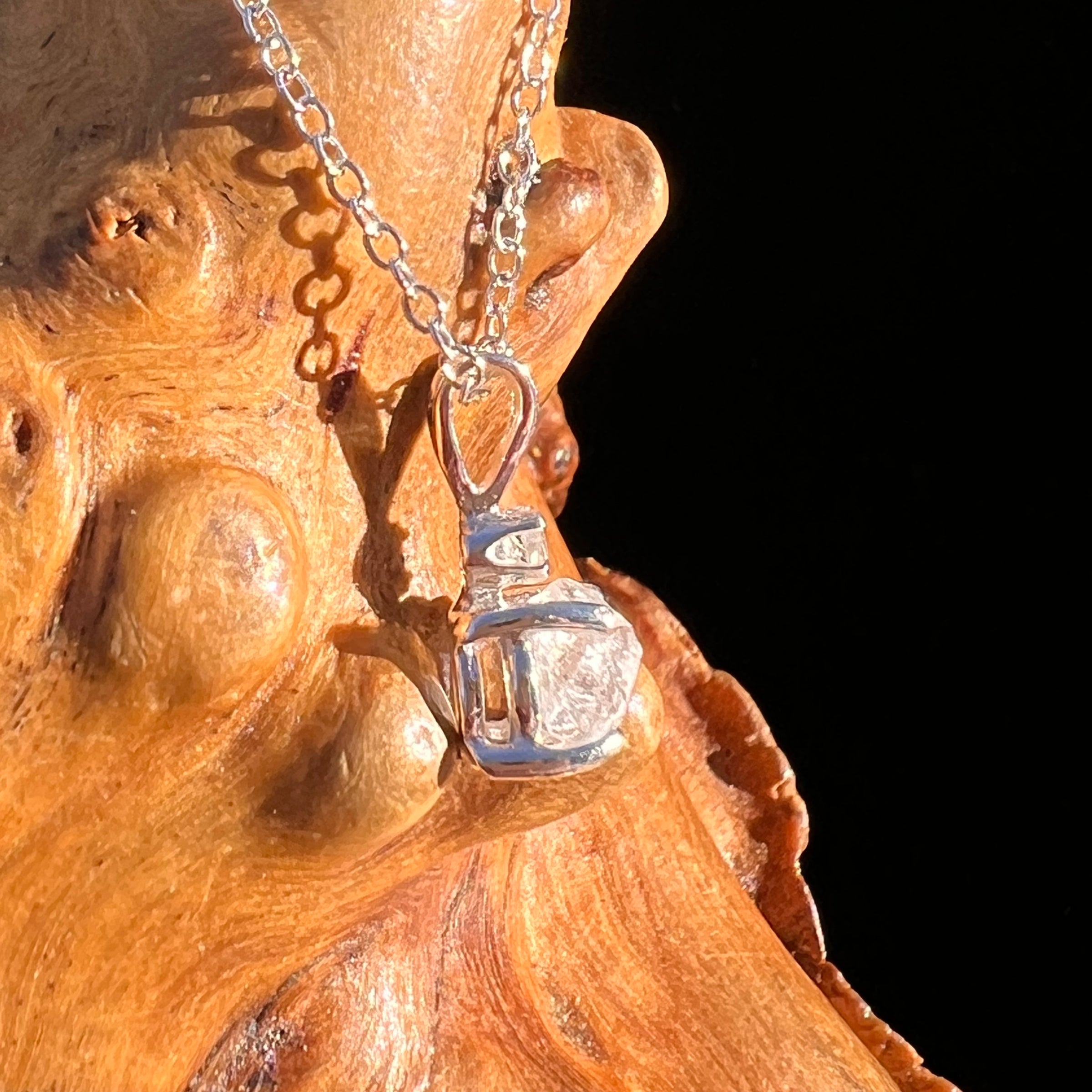 Raw & Faceted Phenakite Necklace Sterling Silver #8045-Moldavite Life