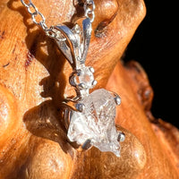 Raw & Faceted Phenakite Necklace Sterling Silver #8046-Moldavite Life