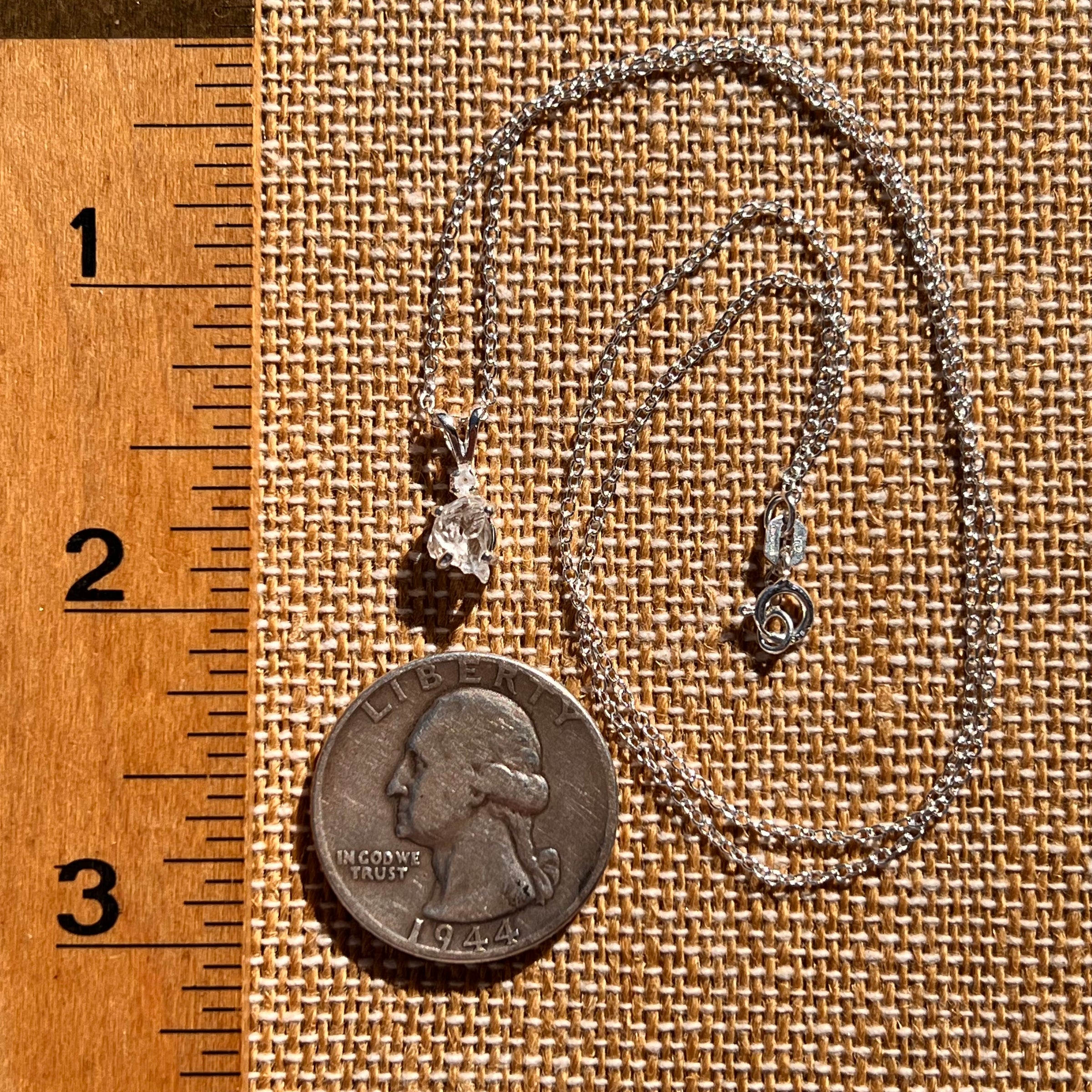 Raw & Faceted Phenakite Necklace Sterling Silver #8046-Moldavite Life