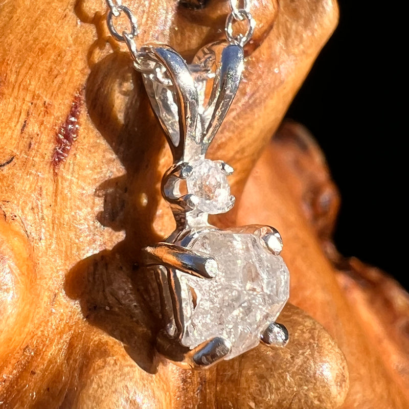 Raw & Faceted Phenakite Necklace Sterling Silver #8047-Moldavite Life