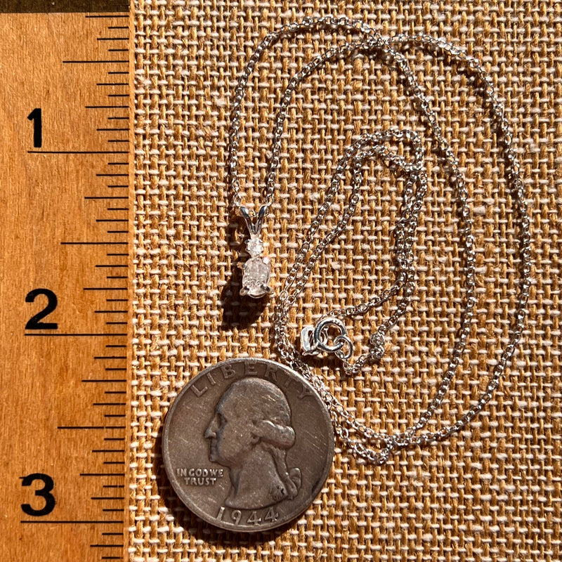 Raw & Faceted Phenakite Necklace Sterling Silver #8047-Moldavite Life