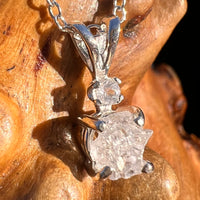 Raw & Faceted Phenakite Necklace Sterling Silver #8048-Moldavite Life