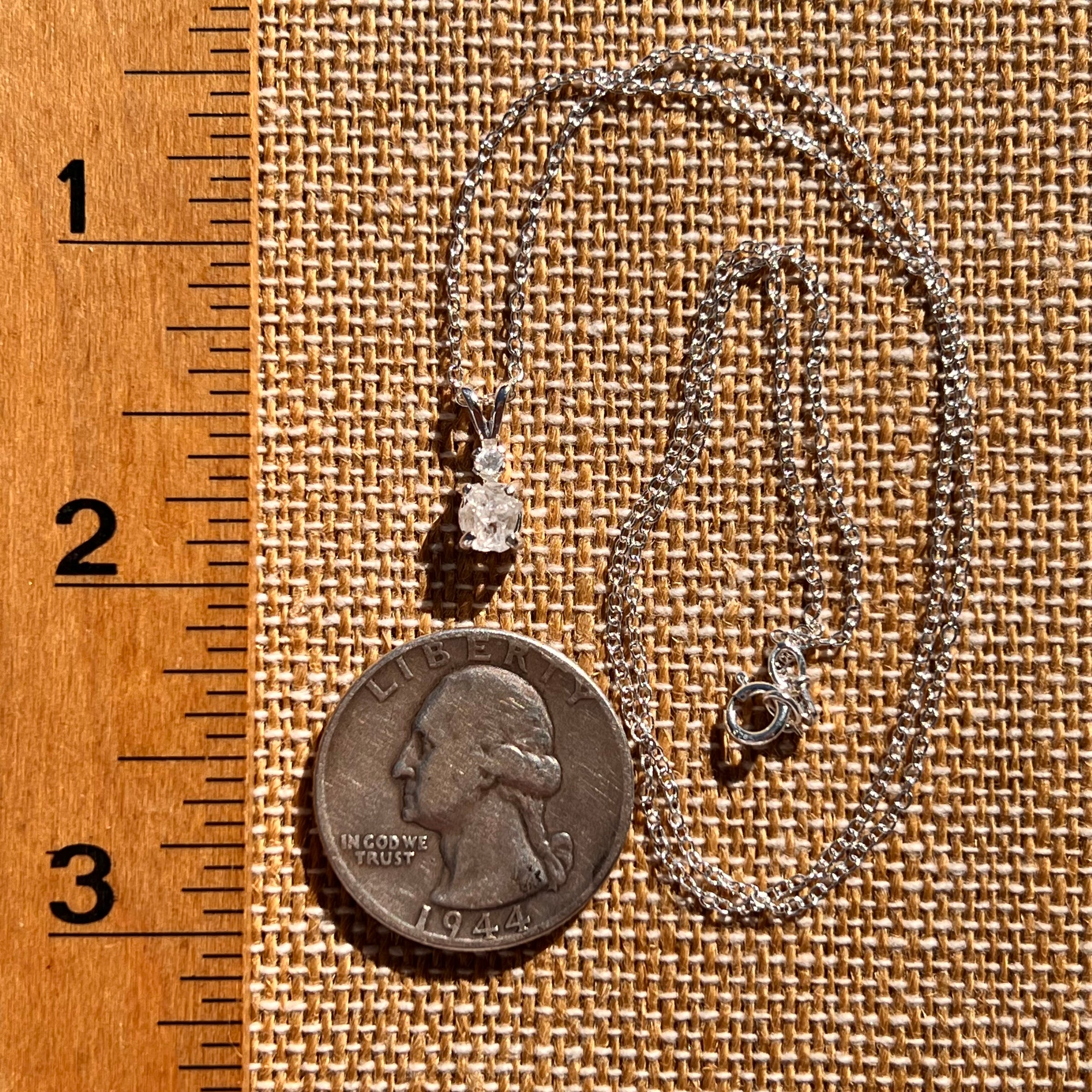 Raw & Faceted Phenakite Necklace Sterling Silver #8048-Moldavite Life