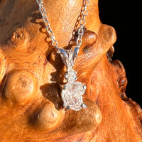 Raw & Faceted Phenakite Necklace Sterling Silver #8049-Moldavite Life