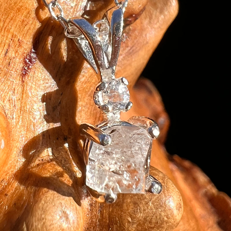 Raw & Faceted Phenakite Necklace Sterling Silver #8050-Moldavite Life