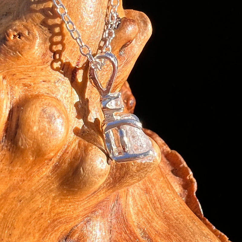 Raw & Faceted Phenakite Necklace Sterling Silver #8051-Moldavite Life