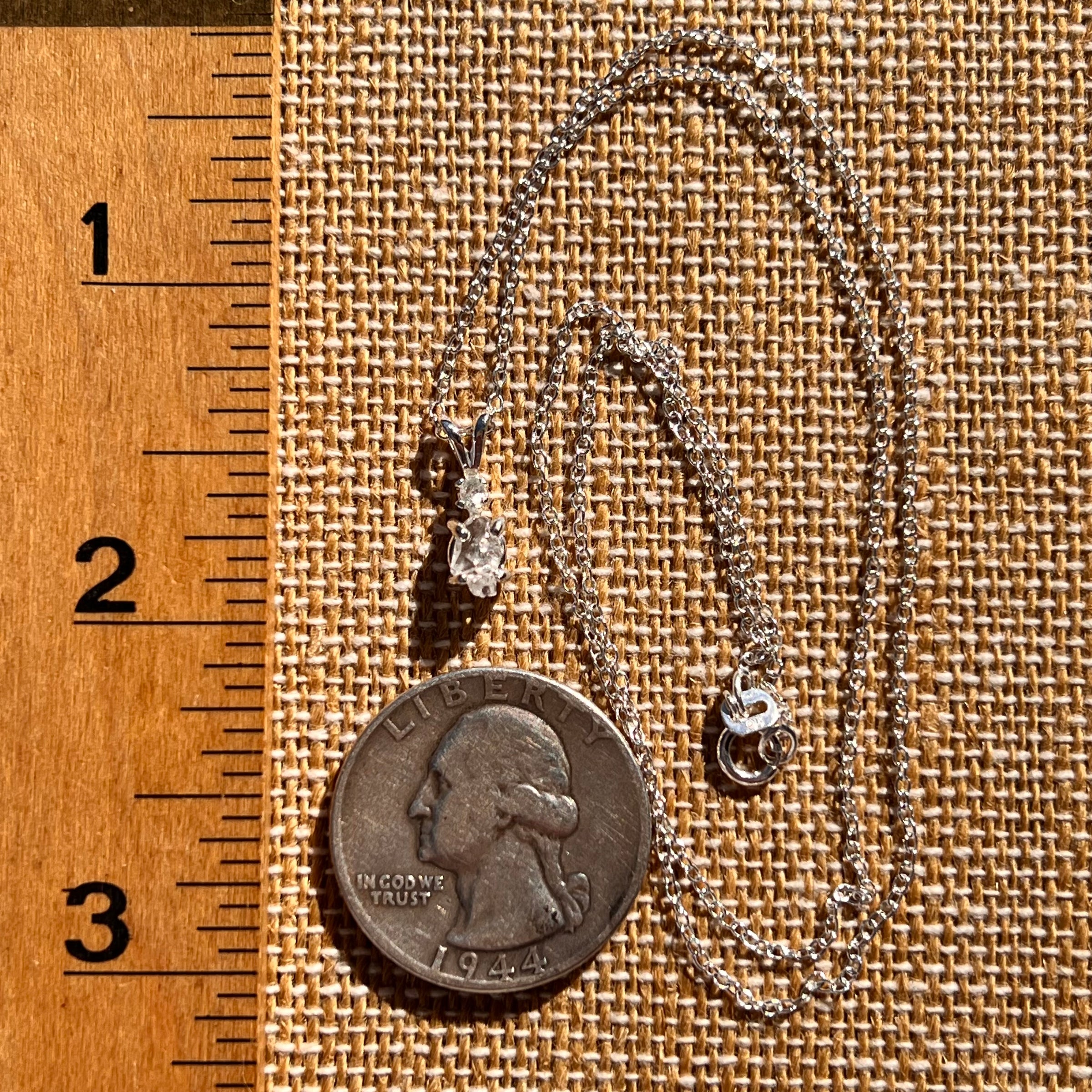 Raw & Faceted Phenakite Necklace Sterling Silver #8051-Moldavite Life