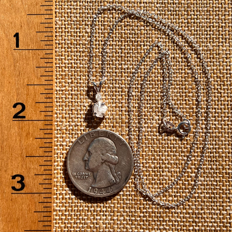 Raw & Faceted Phenakite Necklace Sterling Silver #8052-Moldavite Life