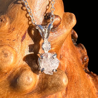 Raw & Faceted Phenakite Necklace Sterling Silver #8052-Moldavite Life