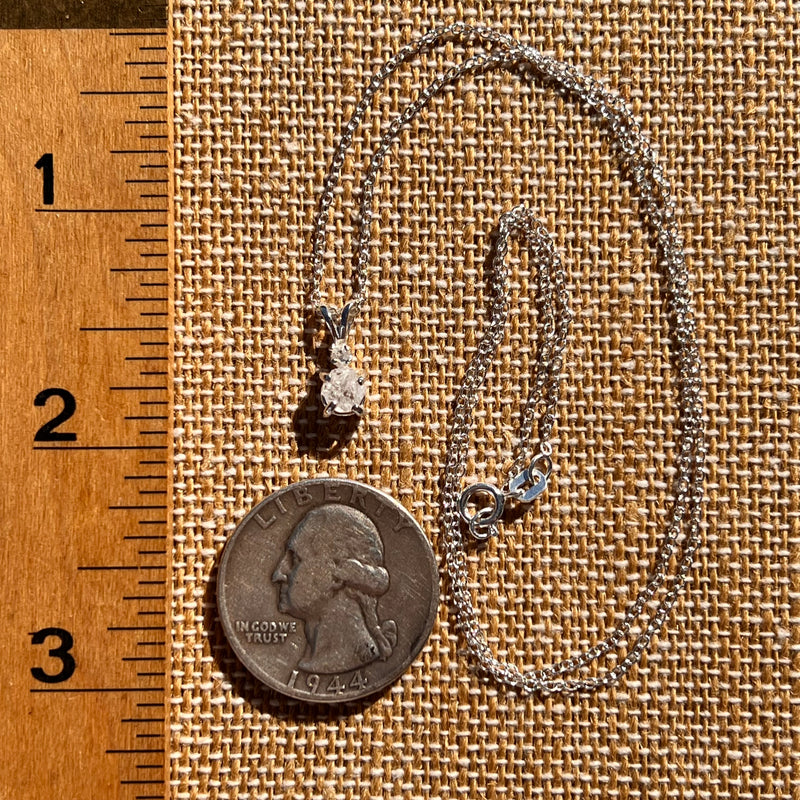 Raw & Faceted Phenakite Necklace Sterling Silver #8053-Moldavite Life