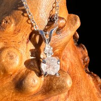 Raw & Faceted Phenakite Necklace Sterling Silver #8053-Moldavite Life