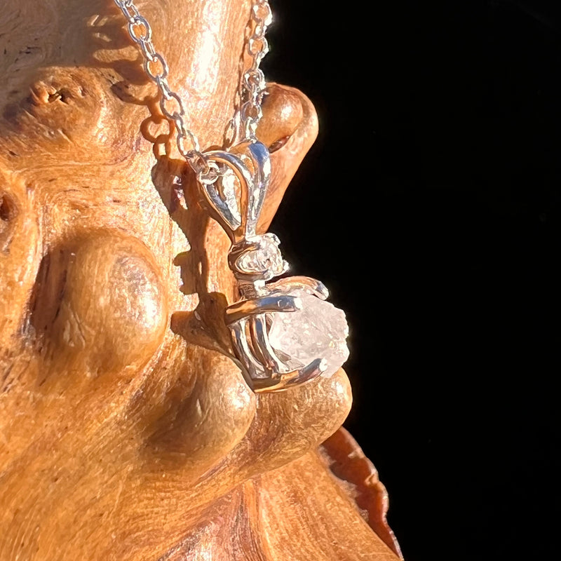 Raw & Faceted Phenakite Necklace Sterling Silver #8054-Moldavite Life