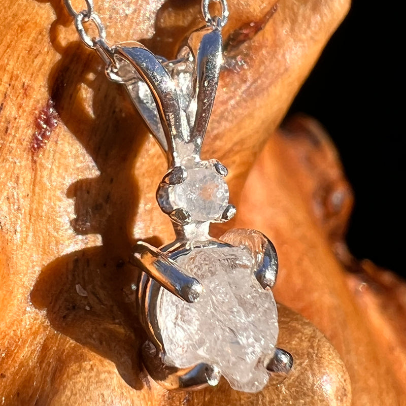 Raw & Faceted Phenakite Necklace Sterling Silver #8057-Moldavite Life