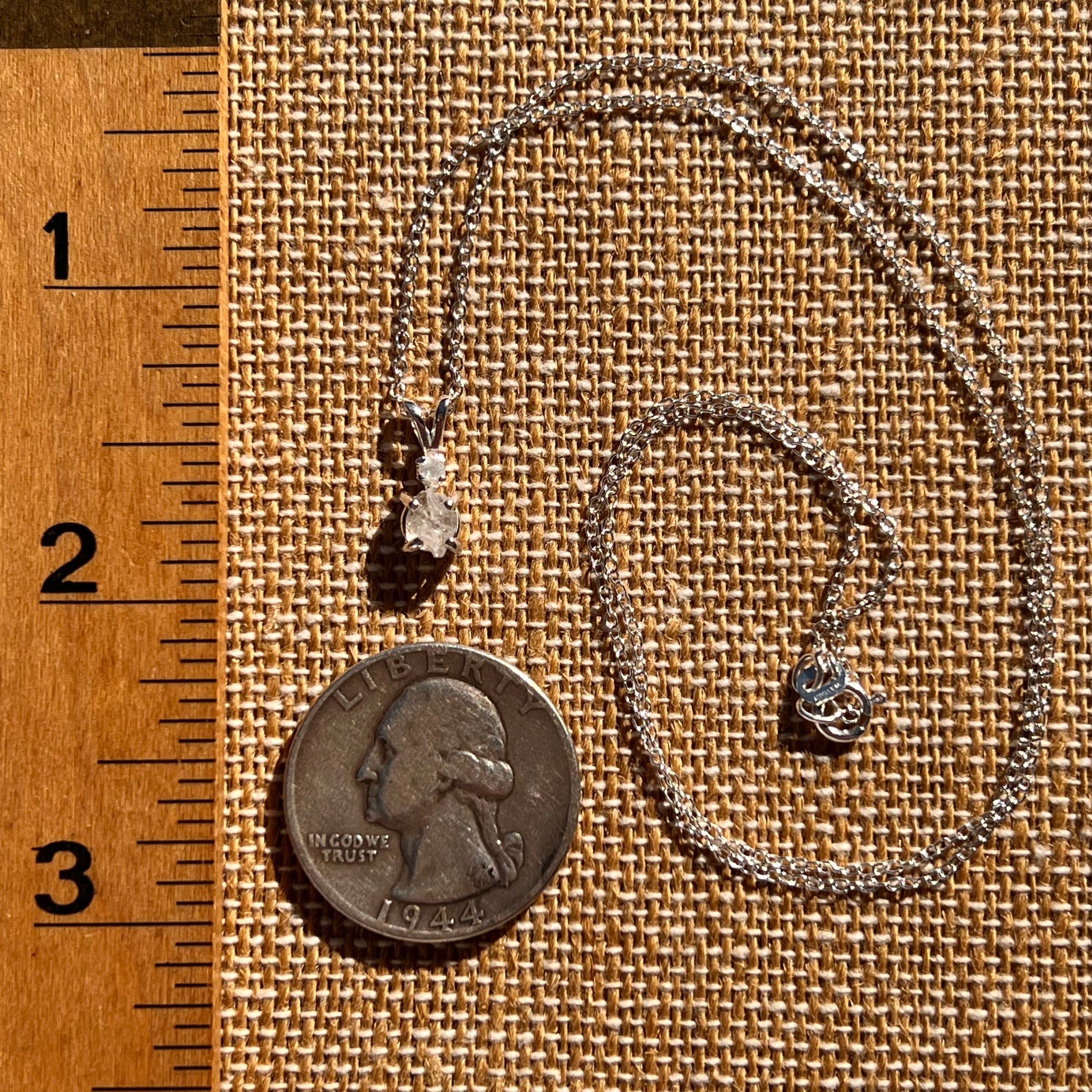 Raw & Faceted Phenakite Necklace Sterling Silver #8057-Moldavite Life