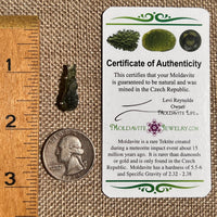 Raw Moldavite "Drop" Pendant Sterling Silver #8640-Moldavite Life