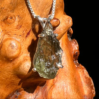 Raw Moldavite "Drop" Pendant Sterling Silver #8647-Moldavite Life