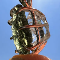 Raw Moldavite Herkimer Diamond Pendant Sterling #5403-Moldavite Life