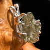 Raw Moldavite Herkimer Diamond Pendant Sterling #5404-Moldavite Life