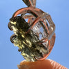 Raw Moldavite Herkimer Diamond Pendant Sterling #5404-Moldavite Life