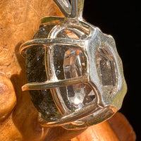Raw Moldavite Herkimer Diamond Pendant Sterling #5408-Moldavite Life