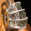 Raw Moldavite Herkimer Diamond Pendant Sterling #5412-Moldavite Life