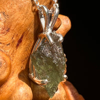 Raw Moldavite Necklace Sterling Silver #8592-Moldavite Life