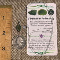 Raw Moldavite Necklace Sterling Silver #8592-Moldavite Life