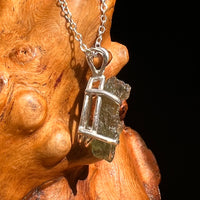 Raw Moldavite Necklace Sterling Silver #8594-Moldavite Life