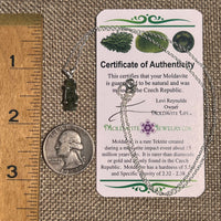 Raw Moldavite Necklace Sterling Silver #8594-Moldavite Life