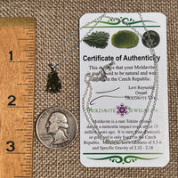 Raw Moldavite Necklace Sterling Silver #8595-Moldavite Life